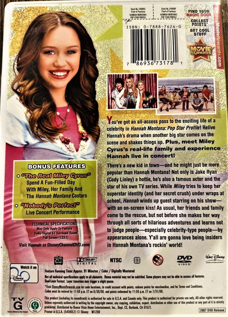 Hannah Montana: Pop Star Profile DVD 2007 - Etsy