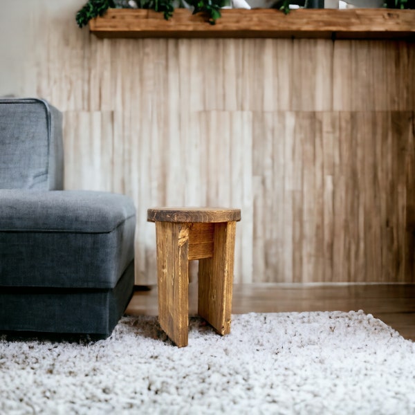 Tabouret en bois | Norikura - Fait main avec du bois massif - Parfait pour le salon et la salle à manger