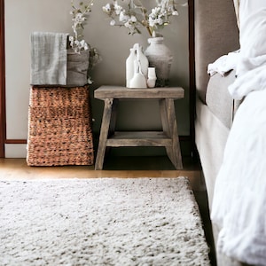 Handmade Solid Wood Nightstand: Rustic Bedside Table. OOBAMI