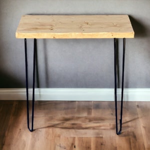 Handcrafted Hallway Console Table Live Edge Wood with Iron Hairpin Legs - Handcrafted Utsugi model