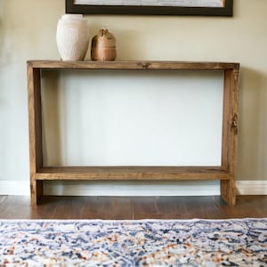 Handmade Solid Wood Console Table: Hallway Entry Sideboard - Agano