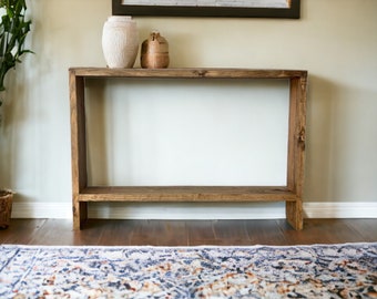 Handmade Solid Wood Console Table: Hallway Entry Sideboard - Agano