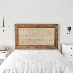 Headboard | Natural ecological raffia | Height 80 | Myoko - Handmade with solid wood - Perfect for bedroom