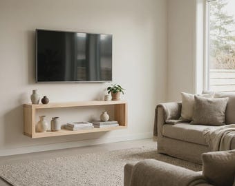 Handgefertigte Massivholz TV-Schrank: Moderne Medienkonsole, ""N A T U R A L" Finish." MIUNE