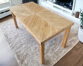 Table à manger | Pieds en bois | Hakkoda - Fait main avec du bois massif - Parfait pour le salon et la salle à manger
