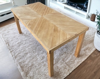 Mesa de Comedor / Patas de Madera / Hakkoda - Hecha a mano con Madera Maciza - Perfecta para salón y comedor