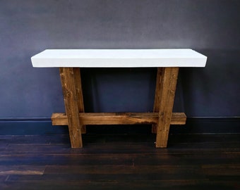 Hallway | Sideboard | Console Table | Entryway Console | Concrete Envelope | Shari - Handmade with solid wood - Perfect for Home