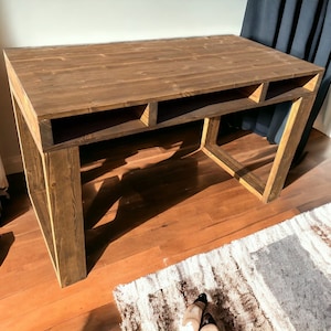 Handmade Sustainably Sourced Wood Desk: Raw Wood Lide Design