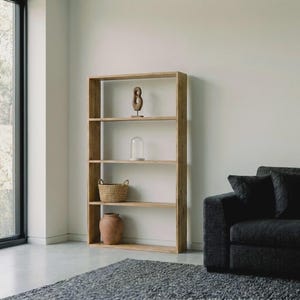 Bücherregal | Bücherregal | Freistehendes Bücherregal | Regal | Höhe 145 cm | "O A K" Finish | TSURUGI