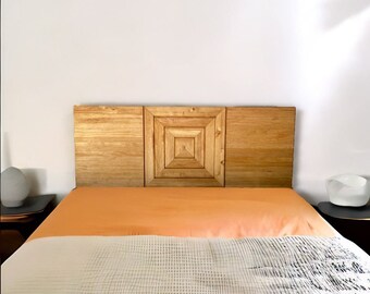 Cabecero / Alto 80 / Hiyori Cuadrado - Hecho a mano con madera maciza - Perfecto para dormitorio