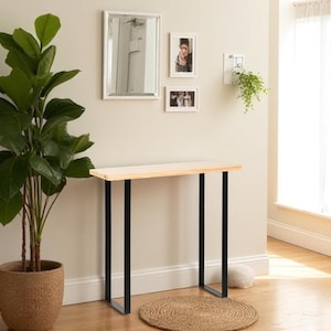 Handmade Solid Wood Console Table: &quot;N A T U R A L&quot; Finish Hallway Entryway. ARAKAWA