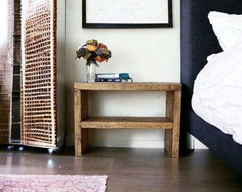 Table de chevet en bois | Table de chevet | Table d'appoint | Hoo - Fait main avec du bois massif - Parfait pour la chambre à coucher