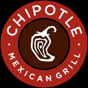 Può includere: Logo circolare di Chipotle Mexican Grill. Il logo presenta un cerchio esterno rosso con le parole "CHIPOTLE MEXICAN GRILL" in bianco. All'interno, un cerchio marrone con un design di peperoncino bianco.