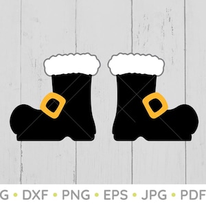 サンタクロース SVG、聖ニコラス SVG、スノーブーツ SVG、サンタのブーツ、ホリデー クリップアート、クリスマス SVG、ホリデー SVG、デジタル ダウンロード、SVG、PNG