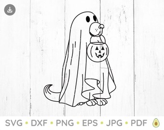 Ghost dog SVG, Dog SVG, Ghost SVG, Ghost Silhouette, Ghost dog Vector, Pumpkin Svg, Pumpkin Clipart, Halloween Svg, Halloween Clipart