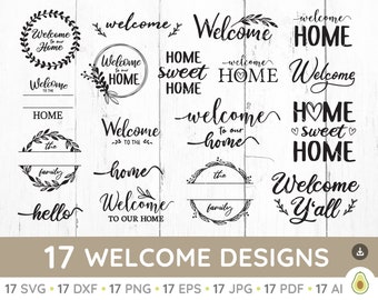 Welcome sign svg, Welcome svg bundle hand lettered, welcome to our home svg, farmhouse sign svg, welcome png cut file, png, pdf, dxf