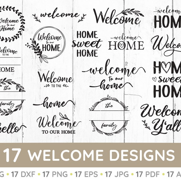 Welcome sign svg, Welcome svg bundle hand lettered, welcome to our home svg, farmhouse sign svg, welcome png cut file, png, pdf, dxf