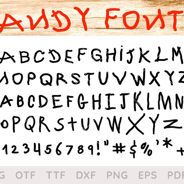 Andy Font, Instant Download, Andy Font Svg, Font Svg, Story Font, Toy Story Svg, Cricut Digital Download