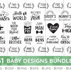 Baby svg bundle, baby quote svg, baby girl svg, baby boy svg, cute baby sayings svg, newborn svg, baby onesie svg, bib svg, png