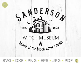 Sanderson Witch Museum SVG, Museo delle streghe SVG, Salem SVG, Halloween Svg, Home of the black flame candle svg, Salem witch svg