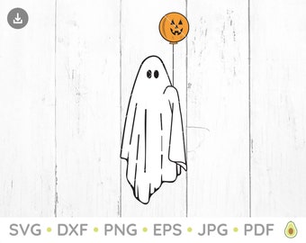 Ghost SVG, Ghosts svg, Pumpkin Ghost svg, Ghost Silhouette, Balloon Ghost Vector, Halloween Svg, Halloween Clipart