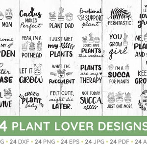 Plant lover SVG bundle, plant mom svg, plant quotes svg, shirt designs, crazy plant lady svg, cut file for cricut, silhouette, DXF, PNG