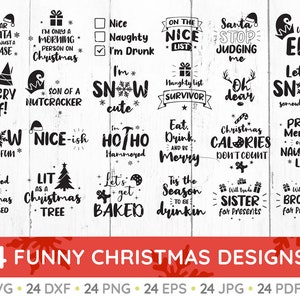 Funny Christmas SVG Bundle, Holiday Svg, Merry Christmas svg, Christmas Ornaments Svg, Santa svg, Christmas sign svg, Winter svg, PNG, PDF