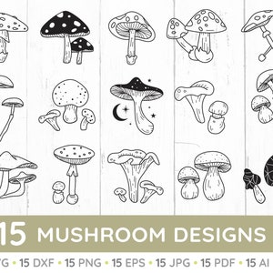Mushroom svg, Mushroom Clipart, Mushroom svg bundle, Magic Mushroom svg, Fungus svg, Boho svg, Floral Mushroom svg