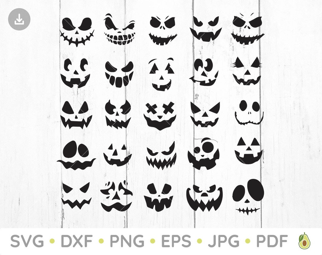 Pumpkin Face Svg, Jack O Lantern Faces Svg, Halloween Bundle Svg ...