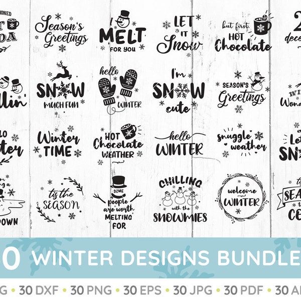 Winter SVG Bundle, Winter svg, Christmas Svg, Santa svg, Funny Quotes Svg, Snowman SVG, Christmas Quote svg, Holiday SVG, Winter Quote Svg