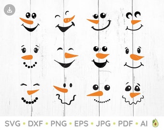Snowman Face Svg, Cricut, Silhouette, PNG, PDF, Christmas SVG, Cricut svg, Silhouette svg, Snowman Face Png, Snowman Cut File, Cute Snowman