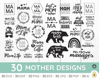 Mom svg bundle, mothers day svg, mom life svg, mama svg, hand lettered, mom of boys girls svg, blessed mama svg, mom quotes svg, png, pdf