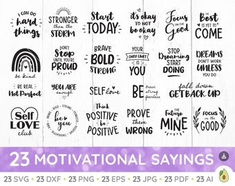 Motivational quote svg bundle, positive quote svg, motivation svg, inspirational quote svg, saying svg, svg shirt png, hand lettered