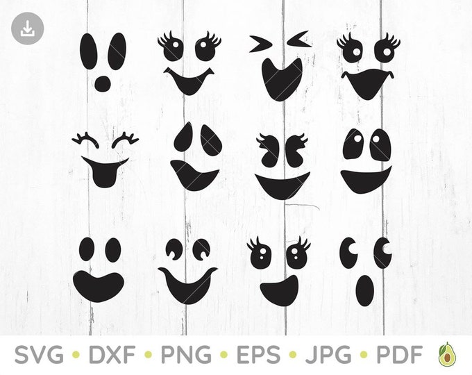 Ghost Face SVG Bundle, PNG, Halloween Svg, Cricut, Ghost Design, Cute ...
