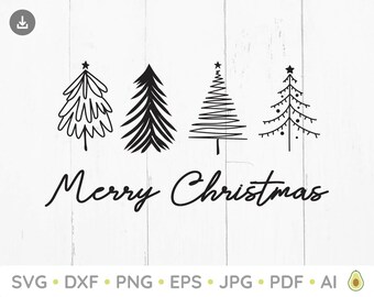Christmas Trees Svg, Merry Christmas Svg, Christmas svg, Christmas Trees Cut File, Sublimation