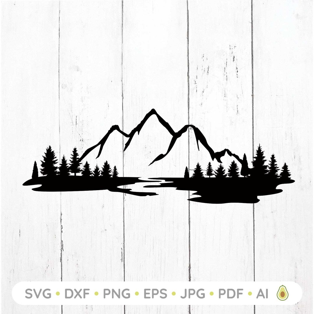Berg clipart, berg bos landschap SVG, Pine Tree SVG, berg silhouet,  buitenshuis SVG, gesneden bestand voor Cricut, Instant Download - Etsy  België, image size:1080x1080