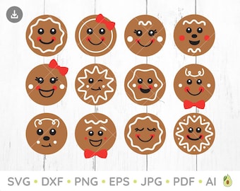 Gingerbread face svg bundle, Gingerbread man svg, Gingerbread iron on, Gingerbread svg, Funny Christmas ornament svg, Christmas clipart, PNG