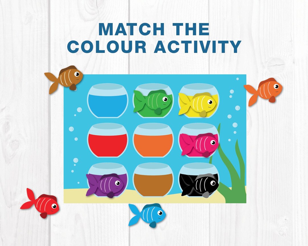 Sparkfun Fish Color Fish Colour Match Activity Printable PDF – Fun Colour Recognition Game ...