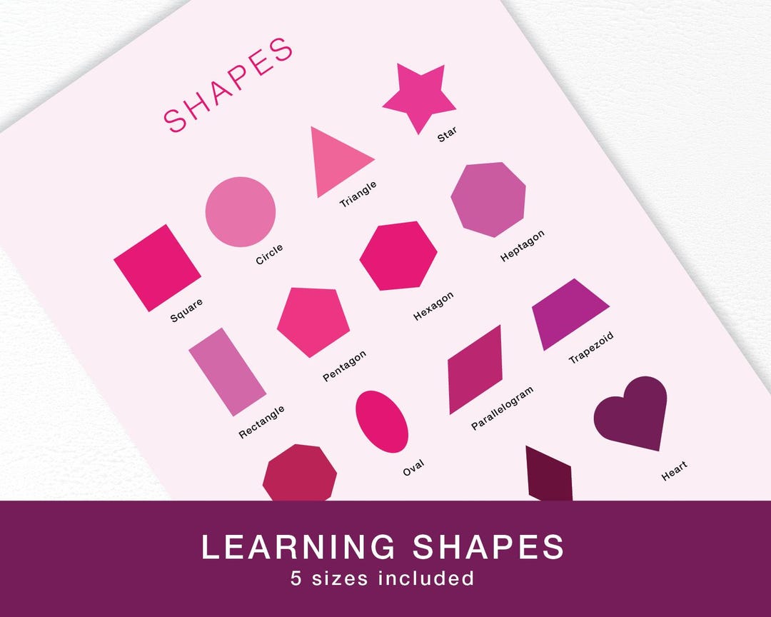 Shapes Poster Printable PDF for Kids Educational Wall Art for Learning ...