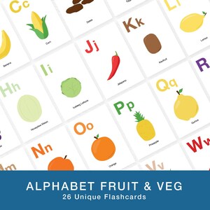 Schede didattiche stampabili in formato PDF con frutta e verdura dell'alfabeto: divertimento educativo per i bambini!