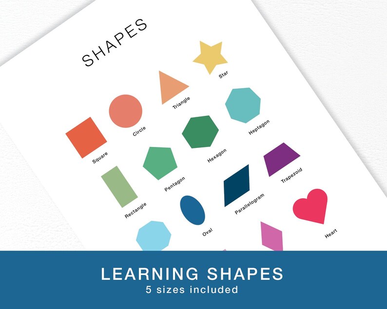 Shapes Poster Printable PDF for Kids | Educational Wall Art for ...