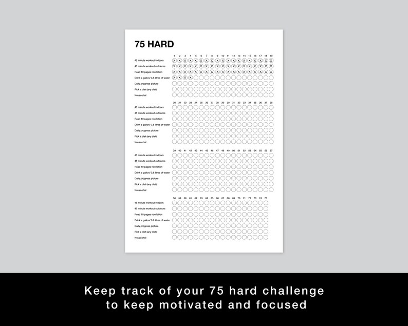 75 Hard Challenge Tracker Printable - Il 794xN.5684061547 E6ij 