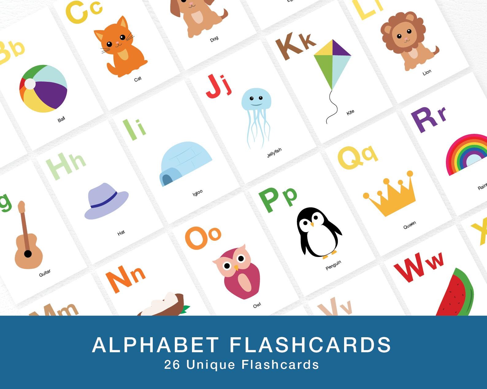 Alphabet Flash Card PDF Printable - Educational Fun for Kids! - Etsy Canada