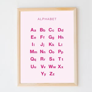 Lámina educativa del alfabeto para niños, descarga digital, alfabetización temprana, reconocimiento de letras, hogar, escuela, educación en el hogar