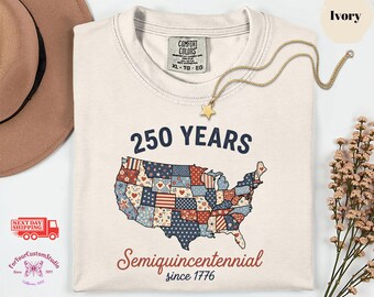 America 250 Shirt, Semiquincentennial 1776 2026 Tee, Patriotic USA Map Shirt, 4th of July 2026, Independence Day, Comfort Colors Shirt