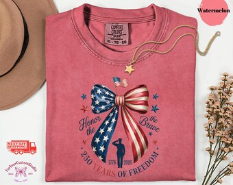 Honor The Brave Shirt, Patriotic USA T-Shirt 1776 2026, American Flag Shirt, 4th of July Outfit, Veteran Shirt, Military Tribute Tee