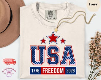USA Freedom 1776 2026 Shirt, Patriotic USA Tee, America 250 Shirt, Fourth Of July Shirt, Comfort Colors USA Tee