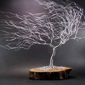 Wire Tree Sculpture, Anniversary Gift, Tree of Life Metal Sculpture, New Home Gift for Couple, Offive Shelf Home Decor, Wire Art