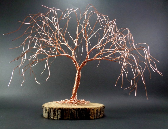 Copper Wire Tree, Copper Wire Artwork, Wire Tree Sculpture, Wire