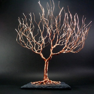 Copper Wire Bonsai, Room Decor, Metal Tree of Life Sculpture, Wire Sculpture Art, Best Friend Gift, Room Shelf Mantel Decor